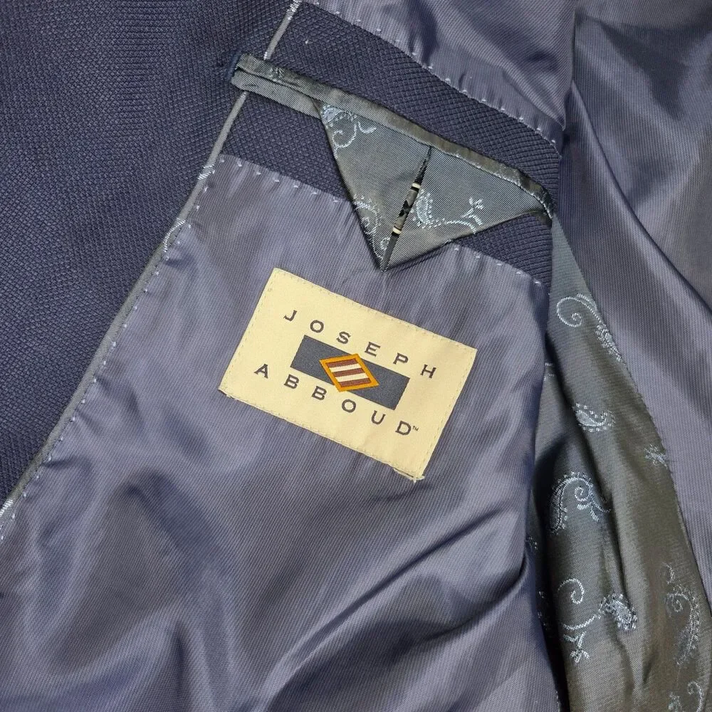 Joseph Abboud Slim Fit Soft Expression Super 100s Navy Blue Two Button Blazer 40